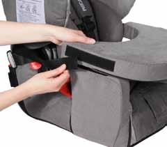 Now, guide the long belt around the rear side of the seat and attach it to the table.
