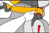 Locking Lap and Shoulder Belt (3 point) Installation Harness Mode Many vehicles have lap and shoulder belt systems which remain loose