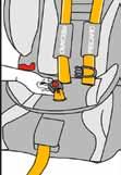 Ensure that the lap belt portion of the seat belt remains in the correct location over the large black hooks after tightening.