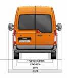 (without door mirrors) 2070 2070 2070 G1 Overall width (with door mirrors) 2470 2470 2470 H Overall height (unladen) 2486-2502 2475-2496 2507-2539 H Overall height (laden) TBC TBC TBC K Ground