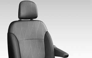 Comfort every day Comfort is ensured through a specially contoured driver s seat with lateral support, height and lumbar adjustment and an armrest.