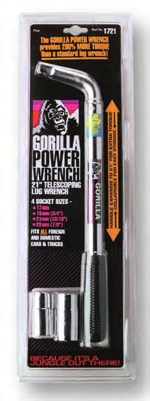 200% more torque than a standard lug wrench Telescoping handle extends to 21 inches for maximum