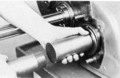 Mesh the marked tooth of the left countershaft drive gear with