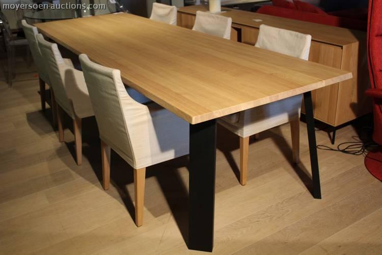 table, with black oak legs, color: natural,