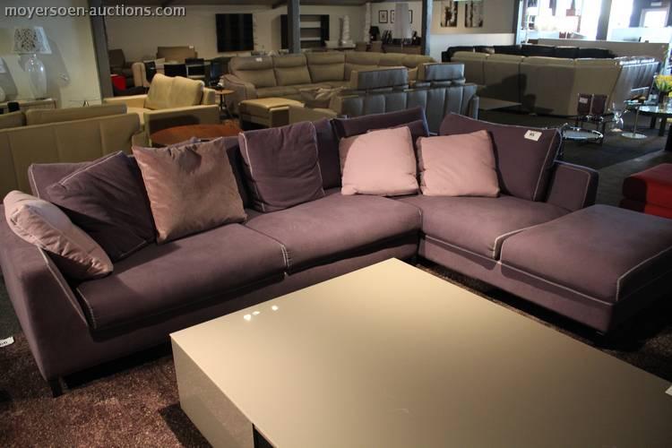 equipped with 7 cushions and pouf, color: viola, pouf