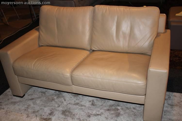 leather lounge, color: beige, consisting of: