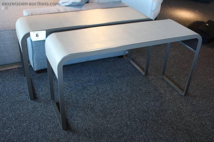 set of 2 side tables ERA, provided with metal