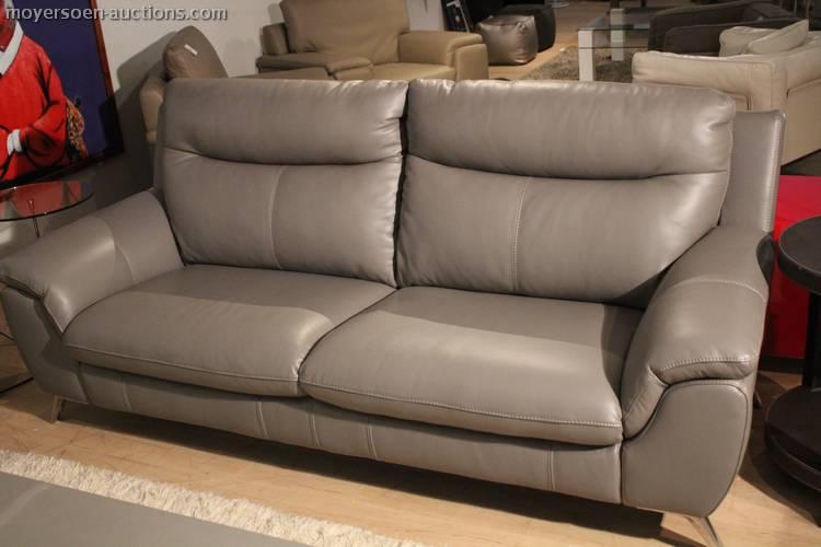155 1 leather lounge, color: gray, consisting of: 3
