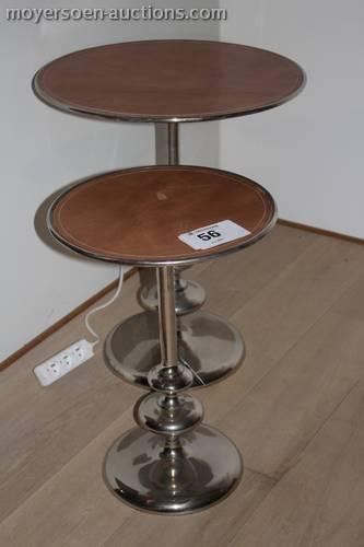 950 56 2 side tables, provided with base and chrome