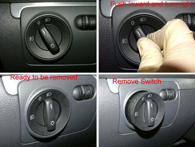 Un-clip and Remove switch.