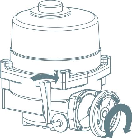 NA SERIES MANUAL 14. Manual Operation 14-1 Pull the lever located on the side of the ACTUATOR toward the hand wheel. The lever should lock in position.