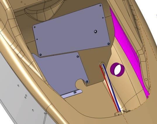 4.19.4 SEALING After all the gearbox and electric cables are insert in the monocoque, you must add expanded foam in the passage circled in red so as to ensure a sealing. Expanded Foam 4.