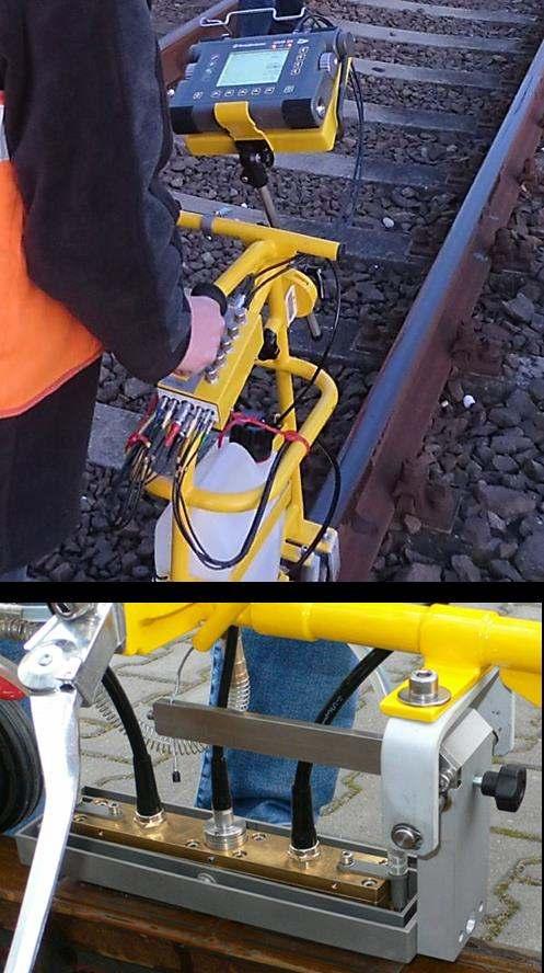 Fig. 15. Manual ultrasonic testing system SPG 3. [1] 5. Conclusion Eddy current testing on rails is an important inspection instrument for detection and evaluation of Head Check defects in rails.