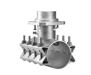 Optional stainless steel bolts available for hot soils or corrosive environments. JCM 429 furnishes a true mechanical joint outlet* meeting the AWWA C111/ ANSI 21.11 Standard Dimensions.