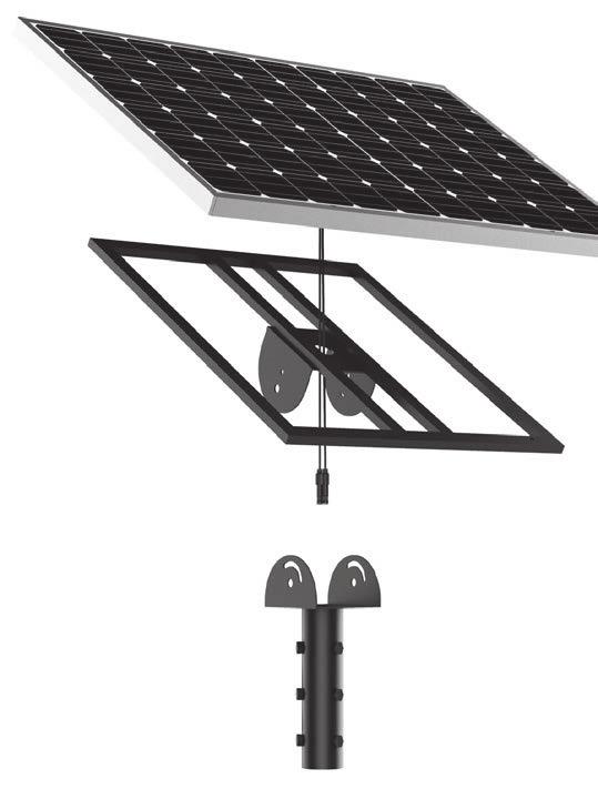 Smart Solar 4G LED Street Light/ Flood Light Installation Instruction of Street Light Installation Steps 1. Mounting- (1) Solar Panel to -(2) bracket with screws tightly 2.