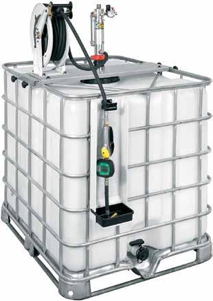 IBC Dispensing Kit Dispensing kit for oil and allied products with centrally mounted pump and open hose reel.