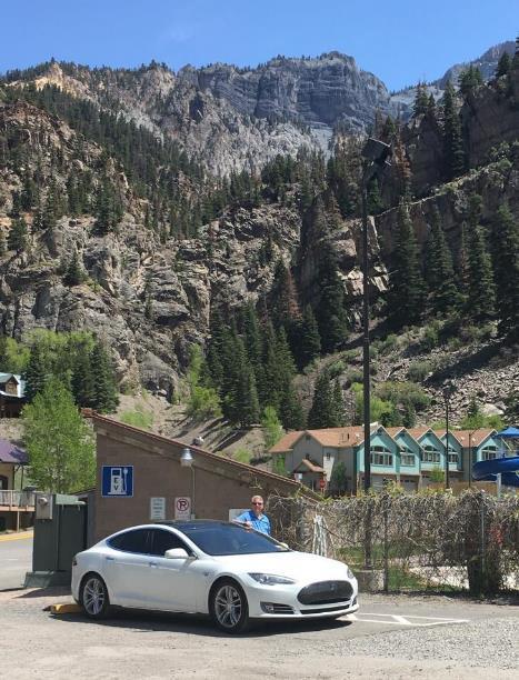 OUR ONLY PUBLIC CHARGING WAS IN OURAY, CO THIS FREE STATION IS POWERED BY A