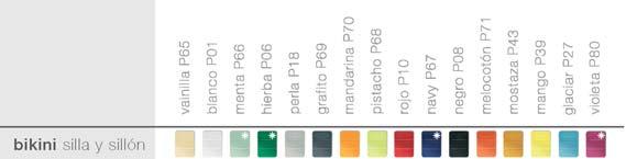 Colours: Attached range of available colours.