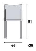 Dimensions in cm: ISBI chair ISBM armchair