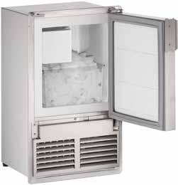 SS1095 14 Marine Crescent Ice Maker Marine Series FEATURES & BENEFITS PERFORMANCE Uses less than 3 gallons (11,4 litres) of water to produce up to 23 lb of ice per day Up to 12 lb (5,4 kg) in ice