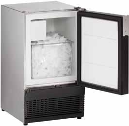 SS98NF 15 Marine Crescent Ice Maker Marine Series FEATURES & BENEFITS PERFORMANCE Uses less than 3 gallons (11,4 litres) of water to produce up to 25 lb (11,3 kg) of ice per day Up to 25 lb (11,3 kg)