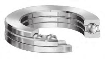 Roller Bearings B BLL THRUST BERINGs TYPE TVB Designed for optimum performance in high speed installations. Provide axial rigidity, but are not suggested if radial loading is expected.