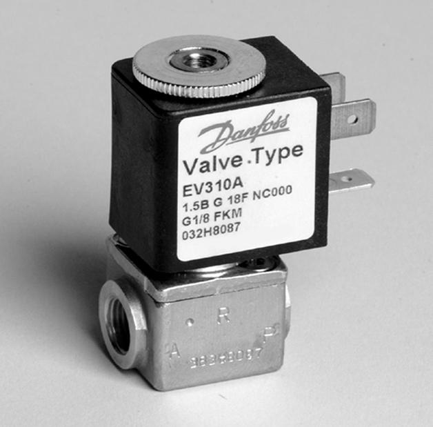 Solenoid valves /-way direct-operated Type EV10A Features EV10A NC and NO Very compact valves for industrial application, such as control. For water, oil, compressed air and similar neutral media.