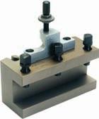 Quick-release lathe tool holder Flat tool support Supplied with lockable height-adjustment screw and clamping screws suitable for holder size Total length suitable quadratic-head bolt 12 50 M5 x 0.