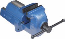 grey cast iron opens to the rear Trapezoidal thread spindle protected against dust Ground anvil Reversible steel jaws, 1 side grooved, 1 side smooth aer-fi nish paint blue (available in green on