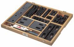 tool assortment box designed for machine tools with T-slot tables all the necessary elements for the quick clamping of tools, fi xtures or workpieces all parts can be exchanged and replaced ardened