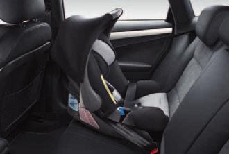 2 Audi child seat with ISOFIX Child seat is adjustable. The 7-fold height adjustment of the belt is made with just one move of the hand. The fabric cover is washable.