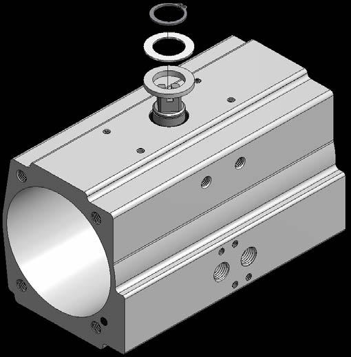 7. Rotate the pinion counterclockwise to push the pistons away from each other until they completely disengage from the pinion. (NOTE: This is for standard FCW configuration actuators.