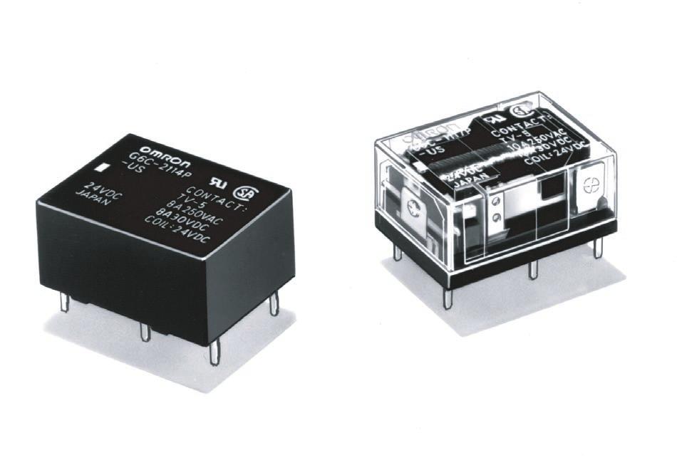 PCB Relay SPST-NO Type Breaks 10-A Loads; SPST-NO + SPST-NC Type Breaks 8-A Load Compact: 20 15 10 mm (L W H). Low power consumption: 200 mw. Flux protection or fully sealed construction available.