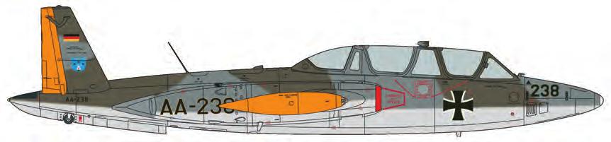 7. Fouga Magister AA-38, FFS A, Landsberg/Lech 1966 3 3 ) 6 6 RAL 701 Basalt Grey RAL 6014 Yellow Olive ) RAL 7001 Silver