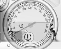 A detected low tyre pressure condition is indicated by illumination of control indicator w 3 91. If w illuminates, stop as soon as possible and inflate the tyres as recommended 3 271.