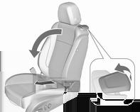 The seat slides automatically forwards to the stop. To restore, lift backrest to upright position and engage. The seat slides automatically backwards to the original position.