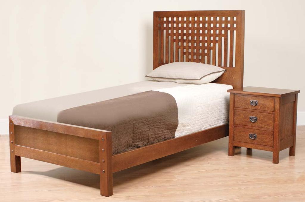 Stickley Starters AN-19861/2 (Shown above) Twin Bed 55 h x 431/2 w x 81 l (2) AN-19701/2 (Shown top left) Twin Beds as Bunk Bed (shown with AN-1985 Storage Unit) 741/2 h x 46 w x 84 l Front Guard