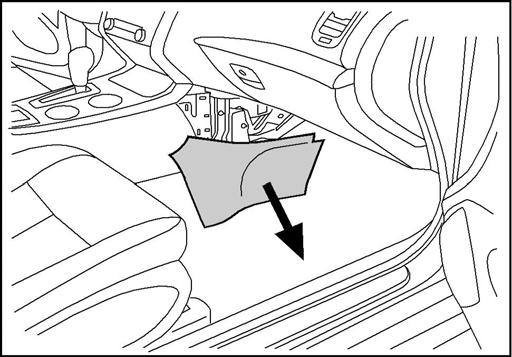 INSTALLATION PROCEDURE: Fig. 7 6) Remove AT finisher panel a) Starting at rear of the AT finisher with nylon pry tool to release rear clips.