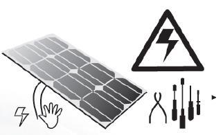Front protective glass is utilized on module. Broken solar module glass is an electrical safety hazard (may cause electric shock and fire).