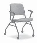 CIRO SRIS ciro uest/nesting SIN # 711-18 Plastic back or upholstered nesting side chair with or without arms. Wall saver frame in silver or black.