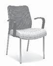 HB SRIS hb uest / Stacking SIN # 711-19 Knit, mesh back or fully upholstered side chair with two arm options or without arms. Wall saver frame in silver or black. Molded seat foam.