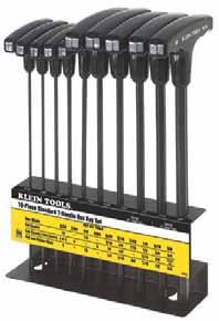 T-Handle Hex-Key Sets T-Handle Hex-Key Sets with Stand Furnished complete with a rugged metal stand for mounting on bench or wall. T-handle design delivers more torque to the fasteners. Cat. No.