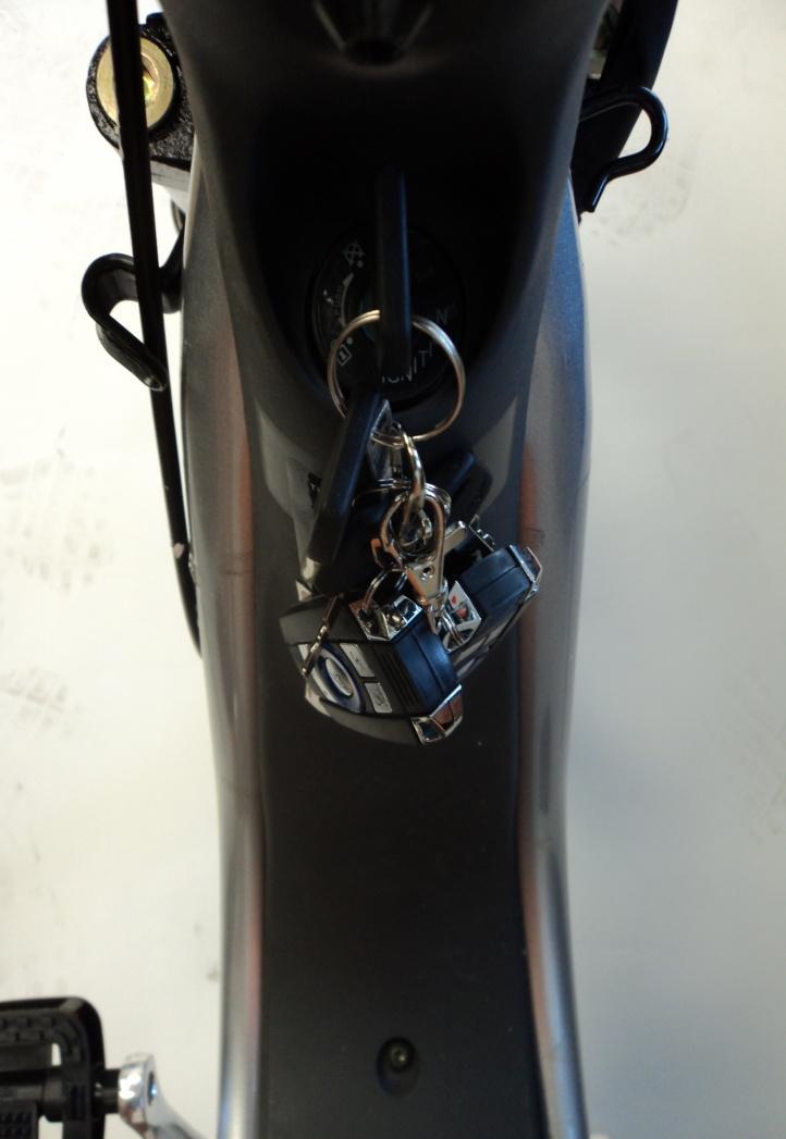 This is the handlebar lock position. This position is reached when the key is pushed in, and then turn to the left, from the off position.