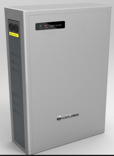 P a g e 2 3. LG RESU 6.4EX LiFePo4 technology (48V) 6.4kWh capacity per unit Expandable to 12.8kWh with 3.2kWh modules 6000 cycles at 90% depth of discharge (DoD) 3.