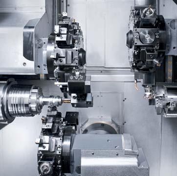 Highlights 4 Machining of longer workpieces with two turrets and TWIN design + Patented TWIN design proven thousands of times + Two separate work