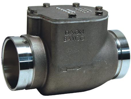 Swing Check Valves Bayco High Flow Series Application: Standards: Materials: Features & Benefits: Often used on both the blower and trailer, designed to prevent product backflow if a product line