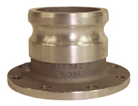Cam & Groove Couplings x TTMA Flange Application: Standards: Materials: Features & Benefits: Used to connect dry