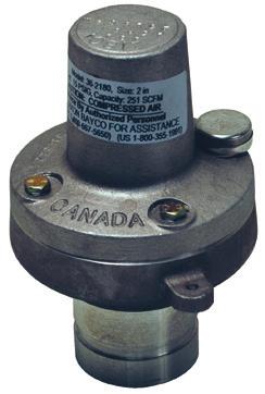 Not intended for blower service (for blower service applications see the 2182 series air relief valves shown on page 3) Available with 2 set pressure tolerances: 1) 2180/3180 series have a +3/-0 set