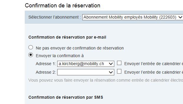 Booking - step 4 Confirmation a booking Booking confirmations and modifications are sent to the address you entered in your e-services profile