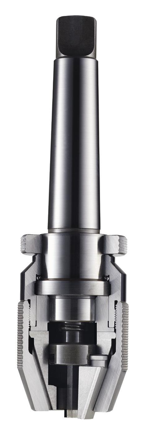 An Albrecht drill chuck needs less space than the usual two-piece chuck-taper connection.